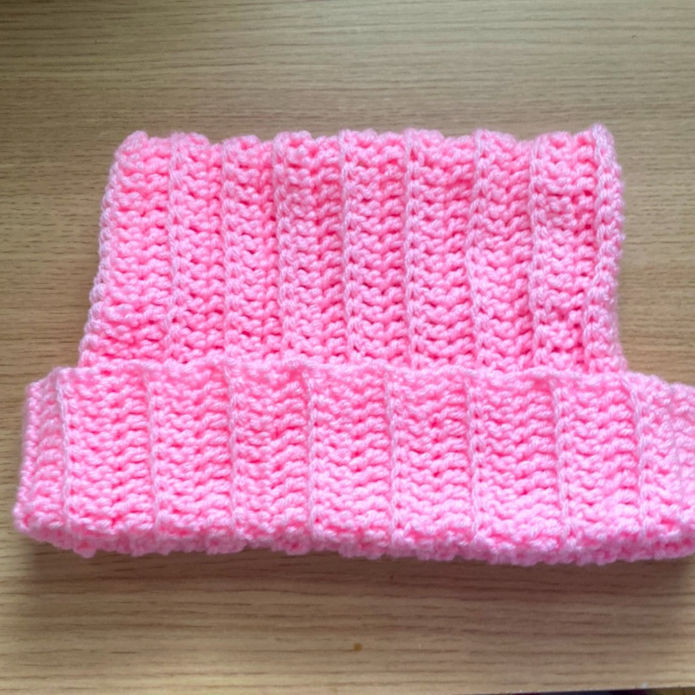 pink crochet cat ears hat